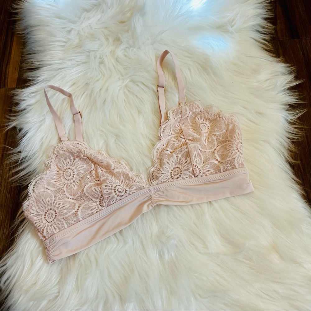 Aerie Lace Bralette Size Small pink